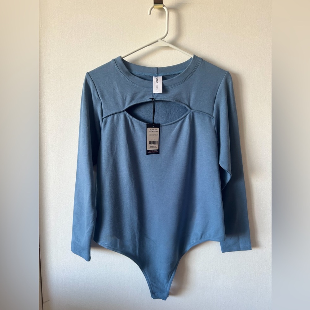 Smash + TESS Olivia Cutout Bodysuit in Blue: NWT